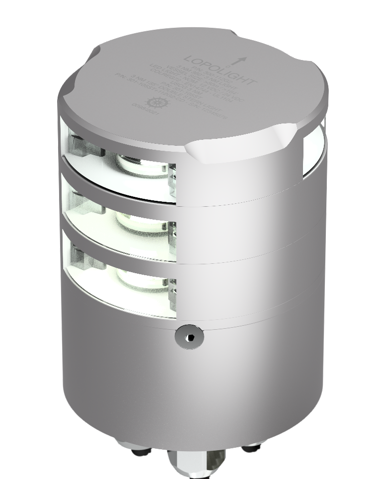 3nm dbl Stern+3nm 360° white, silver anodized 3nm dbl Stern+3nm 360° white, silver anodized